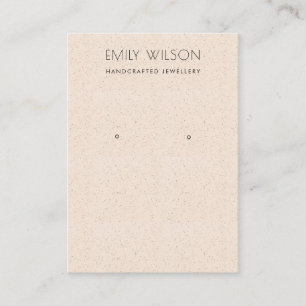 BLUSH PEACH CERAMIC TEXTURE EARRING DISPLAY LOGO VISITEKAARTJE