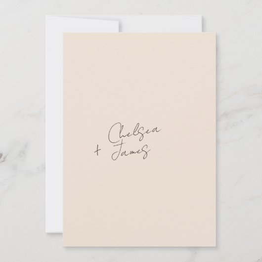 Blush Peach | Chic Minimaal Huwelijk Save the Date (Achterkant)