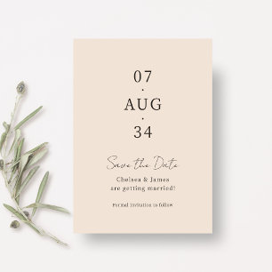 Blush Peach   Chic Minimaal Huwelijk Save the Date