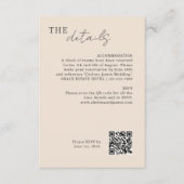 blush peach | Chic Minimal Wedding QR-code Informatiekaartje (Voorkant)