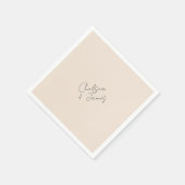 blush peach | Chic Script minimalistische bruiloft Servet (Hoek)