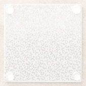 Blush Peach Chocolate Brown Leopard Glitter    Glazen Onderzetter (Achterkant)