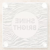 Blush Peach Chocolate Brown Zebra Glitter Shine Glazen Onderzetter (Achterkant)