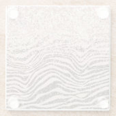 Blush Peach Chocolate Brown Zebra Print Glitter    Glazen Onderzetter (Achterkant)