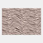 Blush Peach Chocolate Brown Zebra Print Glitter Inpakpapier Vel (Voorkant 2)