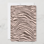 Blush Peach Chocolate Brown Zebra Print Glitter Kaart (Achterkant)