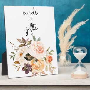 Blush & Peach Floral Kaarten & Gifts Sign Easel 2 Fotoplaat