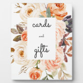 Blush & Peach Floral Kaarten & Gifts Sign Easel Fotoplaat (Voorkant)