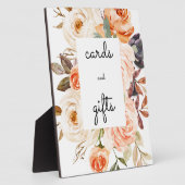 Blush & Peach Floral Kaarten & Gifts Sign Easel Fotoplaat (Zijkant)