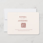 Blush Peach Floral QR Code RSVP Wedding Kaartje (Achterkant)
