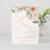 Blush Peach Floral Romantic Vrijgezellenfeest Kaart (Staand voorkant)