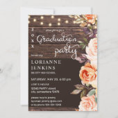 Blush & Peach Floral Rustic Afstuderen v2 Kaart (Voorkant)