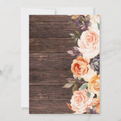 Blush & Peach Floral Rustic Afstuderen v2 Kaart (Achterkant)