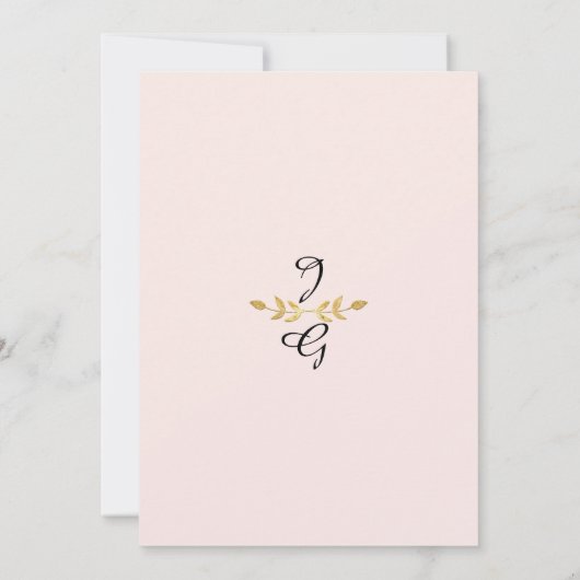 Blush Peach Floral Twinkle Foliage Forest Green Kaart (Achterkant)