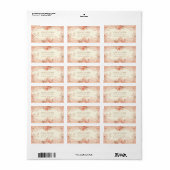 Blush Peach Floral Waterverf Romantisch Lijst Labe Etiket (Full Sheet)