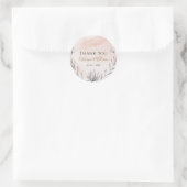 Blush Peach Floral Weddenschap Bedankt Ronde Sticker (Tas)