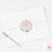 Blush Peach Floral Weddenschap Bedankt Ronde Sticker (Envelop)