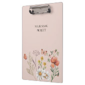 Blush Peach Floral Wildflower Klembord (Links)