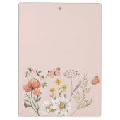 Blush Peach Floral Wildflower Klembord (Achterkant)