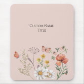 Blush Peach Floral Wildflower Muismat (Voorkant)