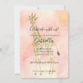 Blush Peach Giraffe Kaart (Voorkant)