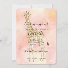 Blush Peach Giraffe Kaart