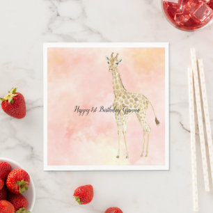 Blush Peach Giraffe Servet