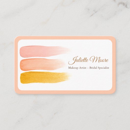 Blush Peach Make-up Artist Visitekaartje (Voorkant)