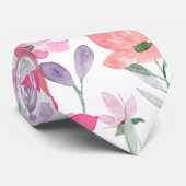 Blush Peach Modern Trendy Floral Pattern Wedding Stropdas (Opgerold)