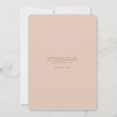 blush peach | Olijfgroen  Roos bruiloft Kaart (Achterkant)