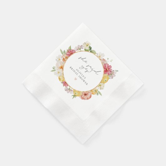 Blush & Peach Pastel Floral Spring Vrijgezellenfee Servet (Hoek)