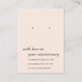 BLUSH PEACH PINK JUBILEUM EARRING DISPLAY CARD PLAATSKAARTJE (Voorkant)