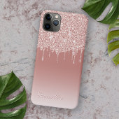 Blush Peach Pink Rose Gold Glitter Art Patroon Case-Mate iPhone Case