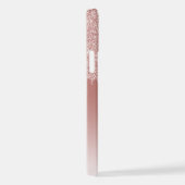 Blush Peach Pink Rose Gold Glitter Art Patroon iPhone Hoesje (Rechterkant)