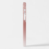 Blush Peach Pink Rose Gold Glitter Art Patroon iPhone Hoesje (Linkerkant)