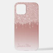 Blush Peach Pink Rose Gold Glitter Art Patroon iPhone Hoesje (Achterkant)