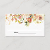 BLUSH PEACH PINK WATERVERF FLORAL PLACE CARDS VISITEKAARTJE (Achterkant)