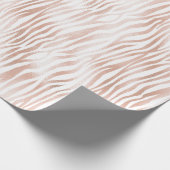 Blush Peach Pink Zebra print Cadeaupapier (Hoek)