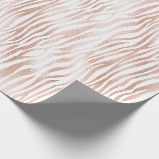 Blush Peach Pink Zebra print Cadeaupapier (Hoek)