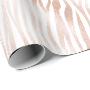 Blush Peach Pink Zebra print Cadeaupapier