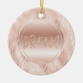 Blush Peach Pink Zebra print Glitter Dream Keramisch Ornament (Voorkant)