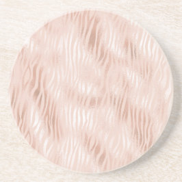 Blush Peach Pink Zebra print Zandsteen Onderzetter