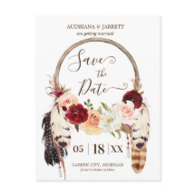 Blush & Peach Roos Dreamweaver Boho Save the Date