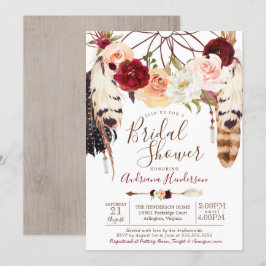 Blush & Peach Roos Dreamweaver Boho Vrijgezellenfe Kaart