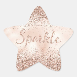 Blush Peach Roos Glitter Sparkle Quote Ster Sticker