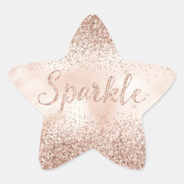 Blush Peach Roos Glitter Sparkle Quote Ster Sticker