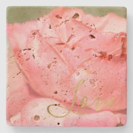 Blush Peach Roos gouden Inspirerend liefde Stenen Onderzetter