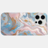 Blush Peach Roze Blauw Goud Marmeren Kunstpatroon Case-Mate iPhone Case (Achterkant (horizontaal))