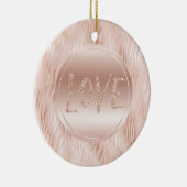 Blush Peach roze zebra print Glitter Love Keramisch Ornament (Rechts)