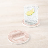 Blush Peach roze zebra print Glitter Love Zandsteen Onderzetter (Zijkant)